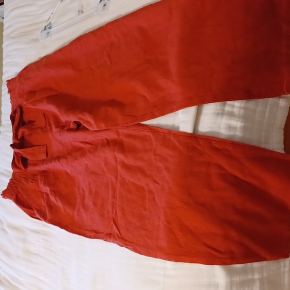 Ambiance Apparel, sz L, rust colored linen blend pants, elasticized wais… - Picture 8 of 8